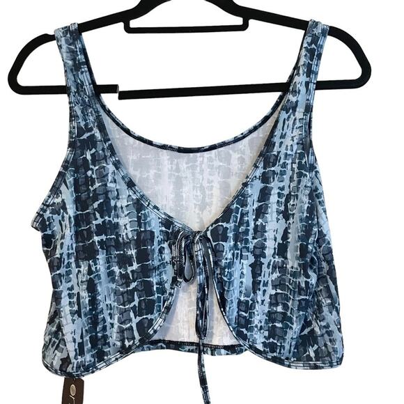 Onzie Bondi Print Bahia Crop Top Blue NEW Medium/Large - Picture 2 of 7